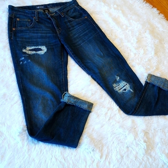 MOSSIMO Supply Co. Denim Jeans boyfriend distressed ankle size 0/25 - Picture 3 of 6